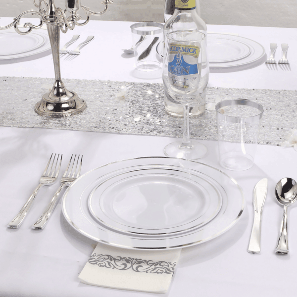 Silver All-Inclusive Party Dinnerware Set — view 5