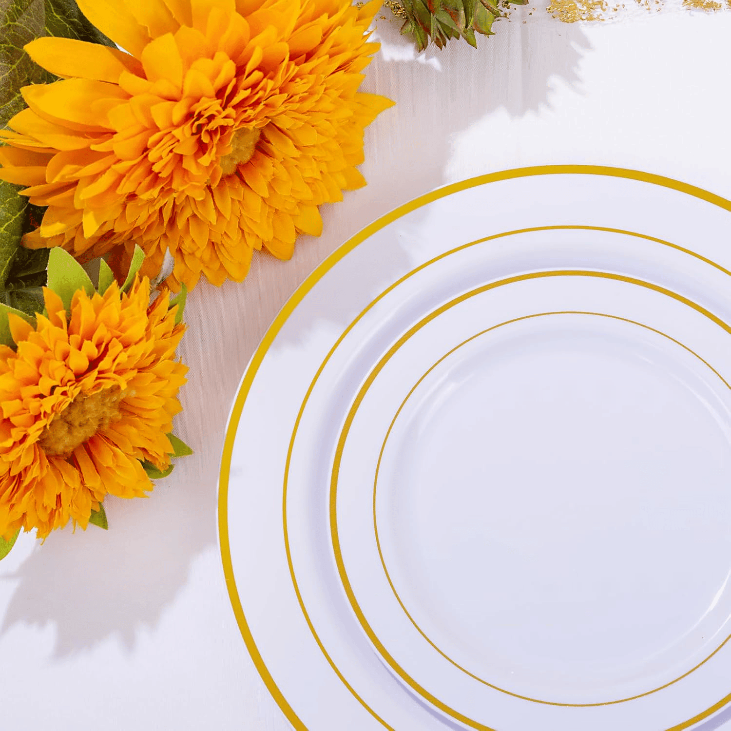 Gold 350-Pcs Disposable Plates Set — view 2
