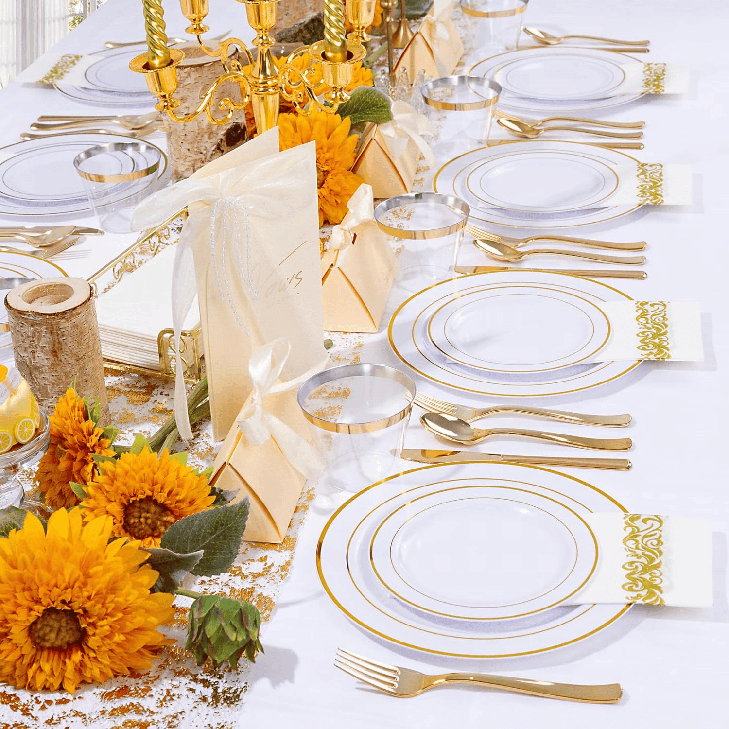 Gold 350-Pcs Disposable Plates Set — view 5