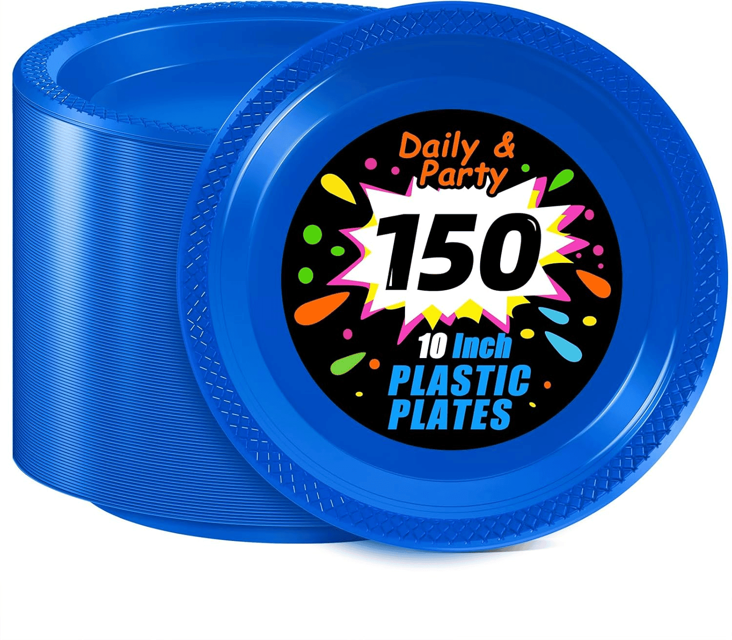 Royal Blue 10inch Disposable Dinner Plates for Party (150 Pieces) — view 1
