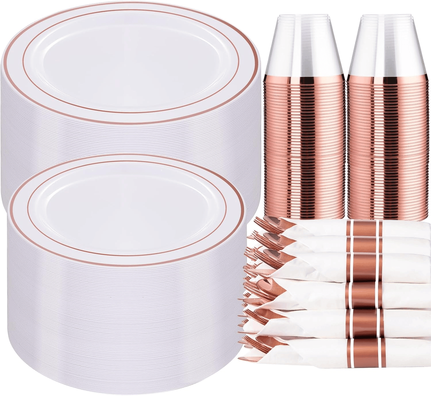 Rose Gold 350-Pcs Disposable Plates Set (350 Pieces) — view 1