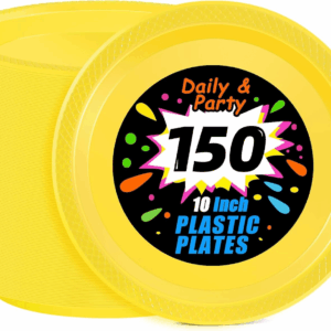 Yellow 10inch Disposable Dinner Plates for Party (150 Pieces) — view 1
