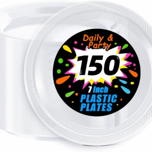 Clear 7inch Disposable Dinner Plates for Party (150 Pieces) — view 1
