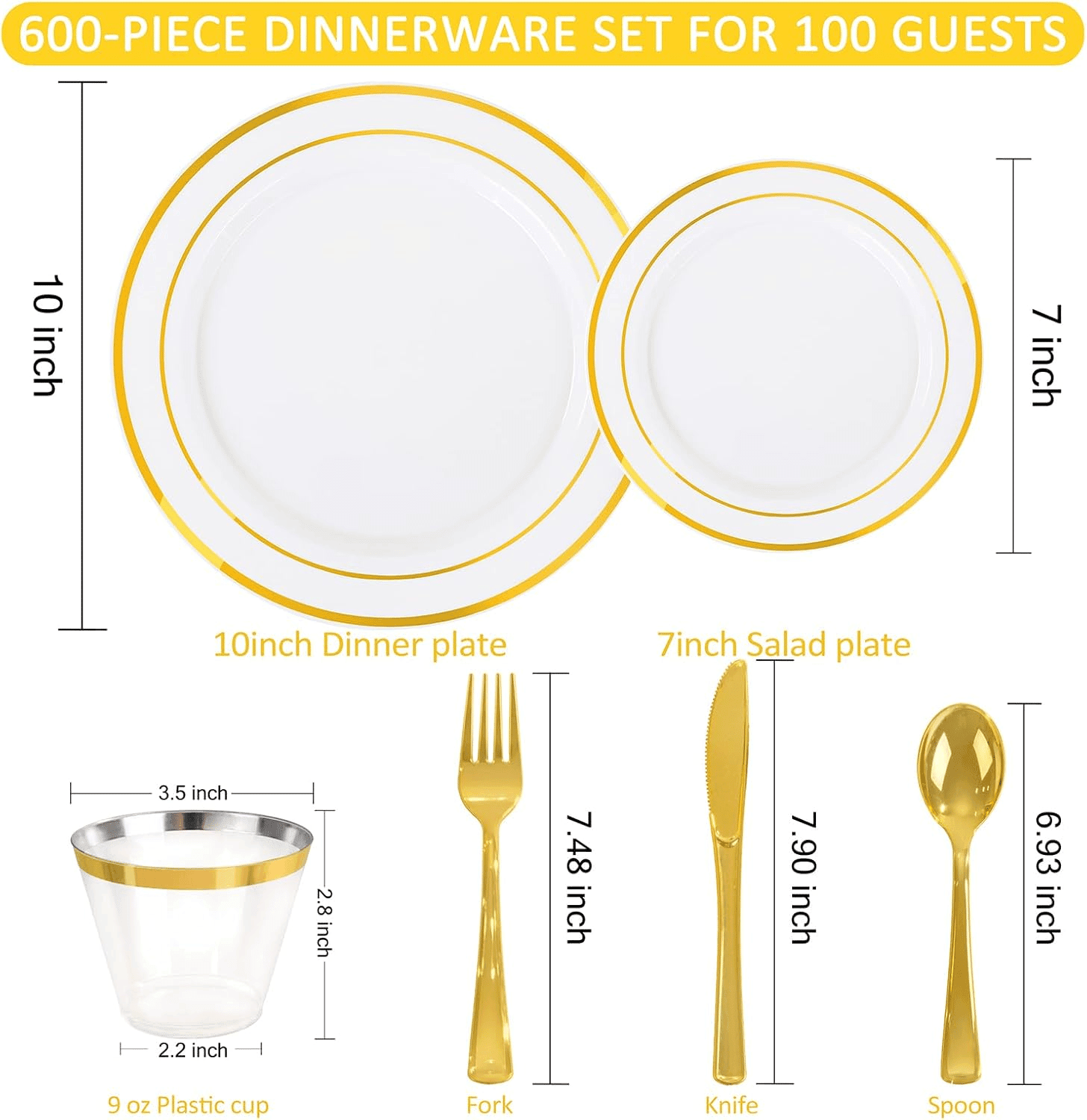 Gold Disposable Dinnerware Set — view 3