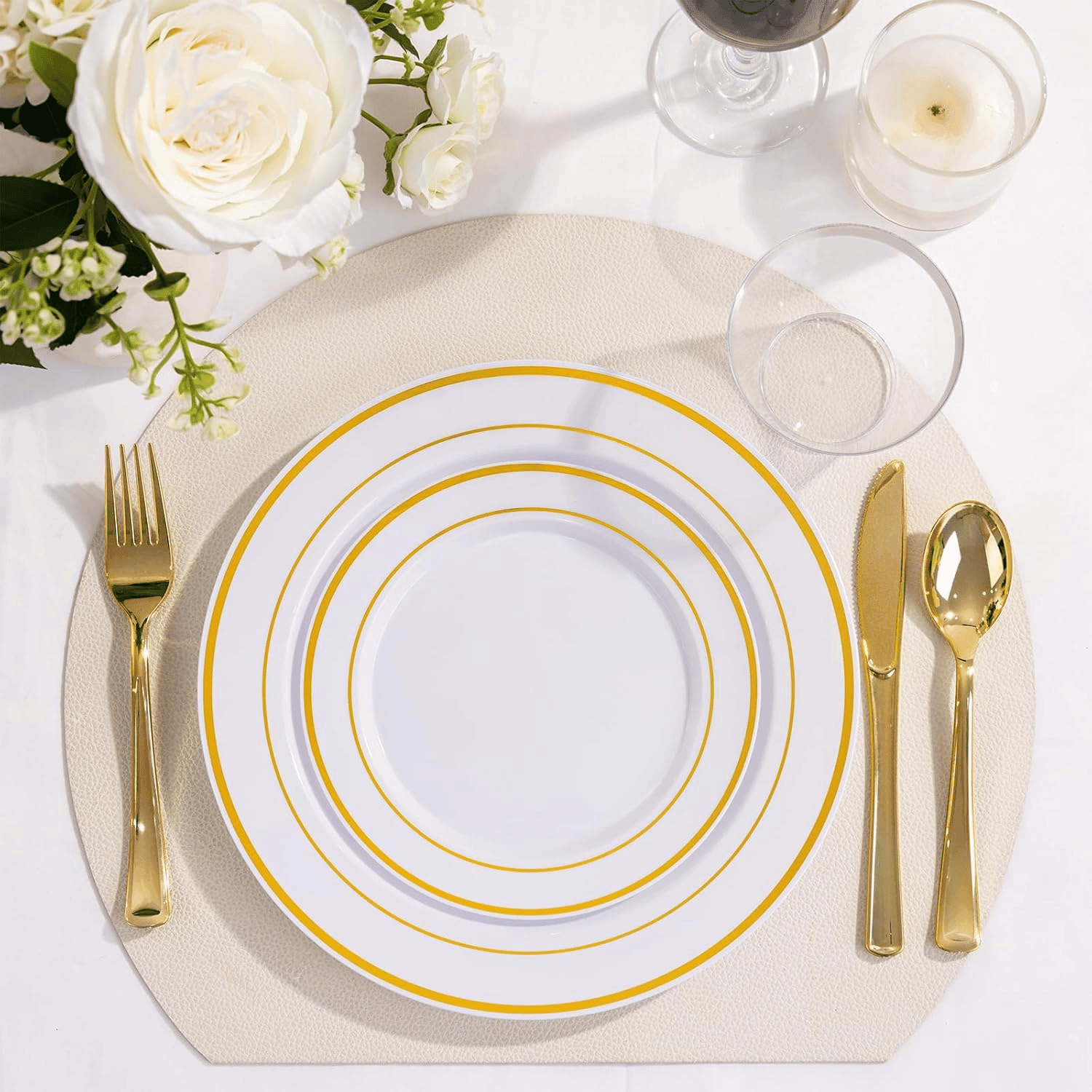 Gold Disposable Dinnerware Set — view 4