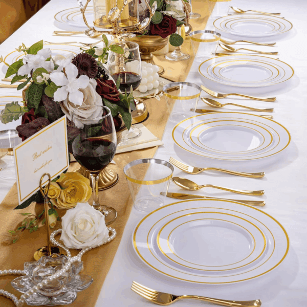 Gold Disposable Dinnerware Set — view 5
