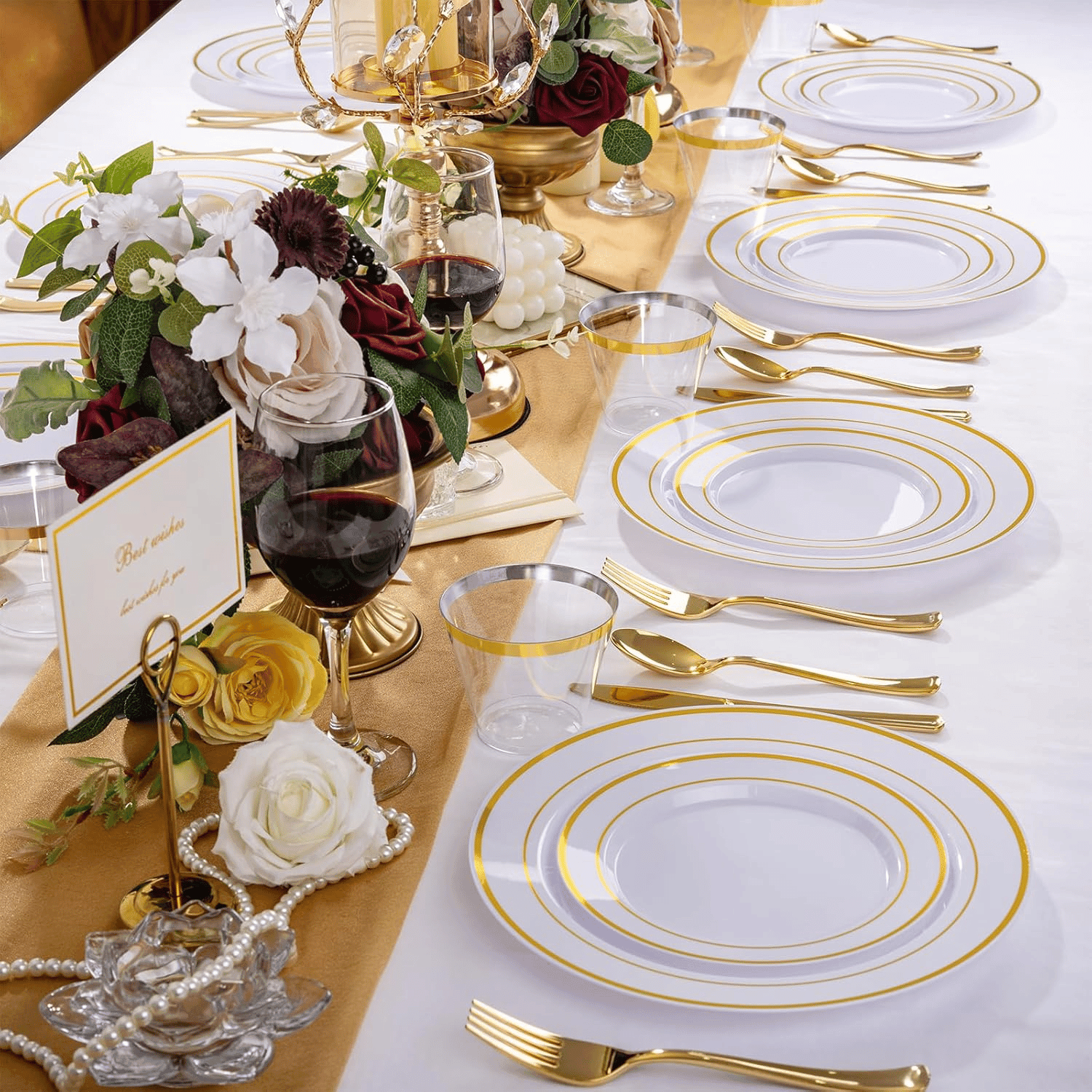 Gold Disposable Dinnerware Set — view 5