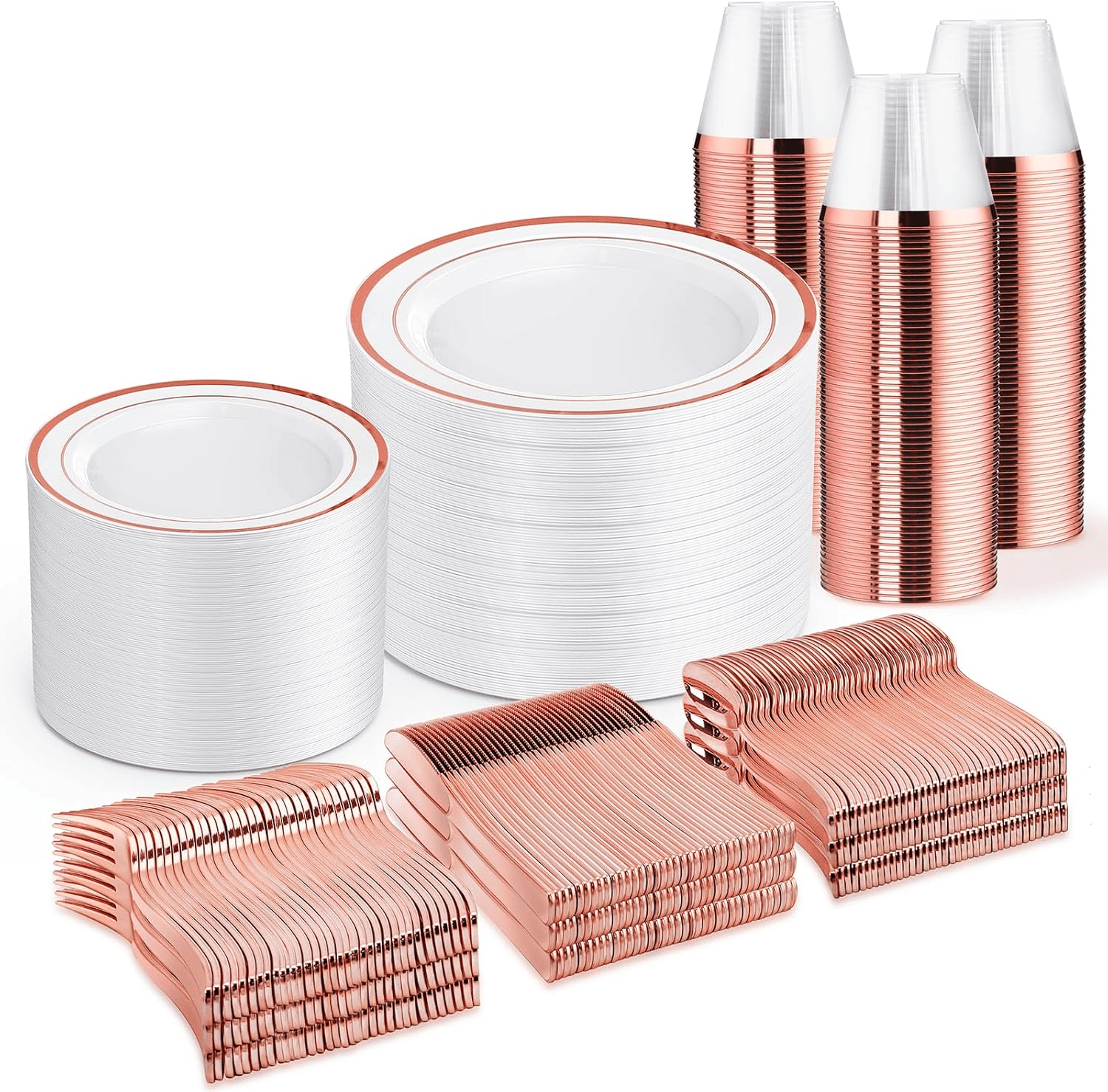Rose Gold Disposable Dinnerware Set — view 1