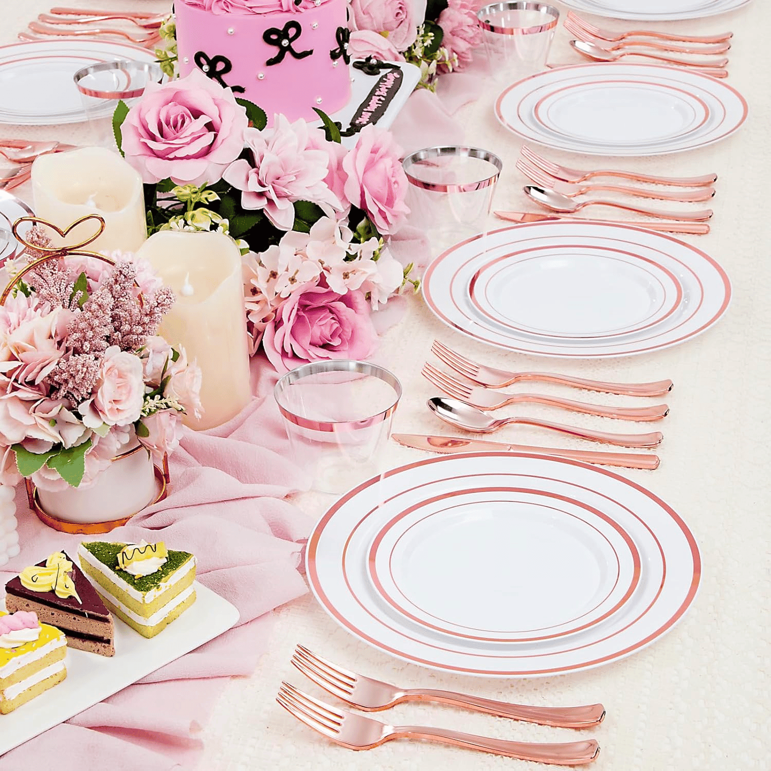 Rose Gold Disposable Dinnerware Set — view 2