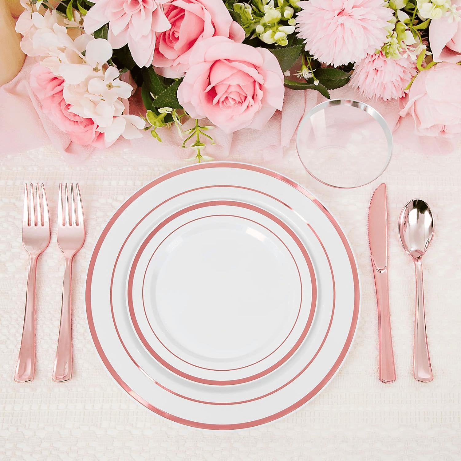 Rose Gold Disposable Dinnerware Set — view 4