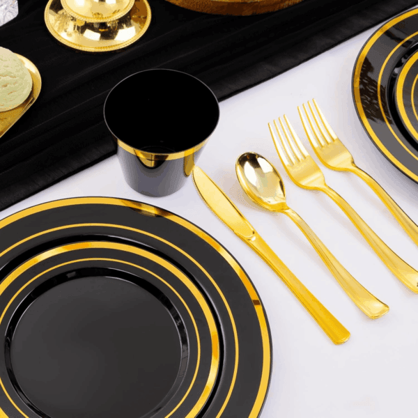 Black Disposable Dinnerware Set — view 2