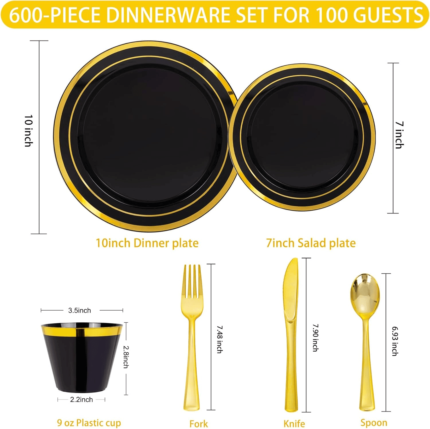 Black Disposable Dinnerware Set — view 3