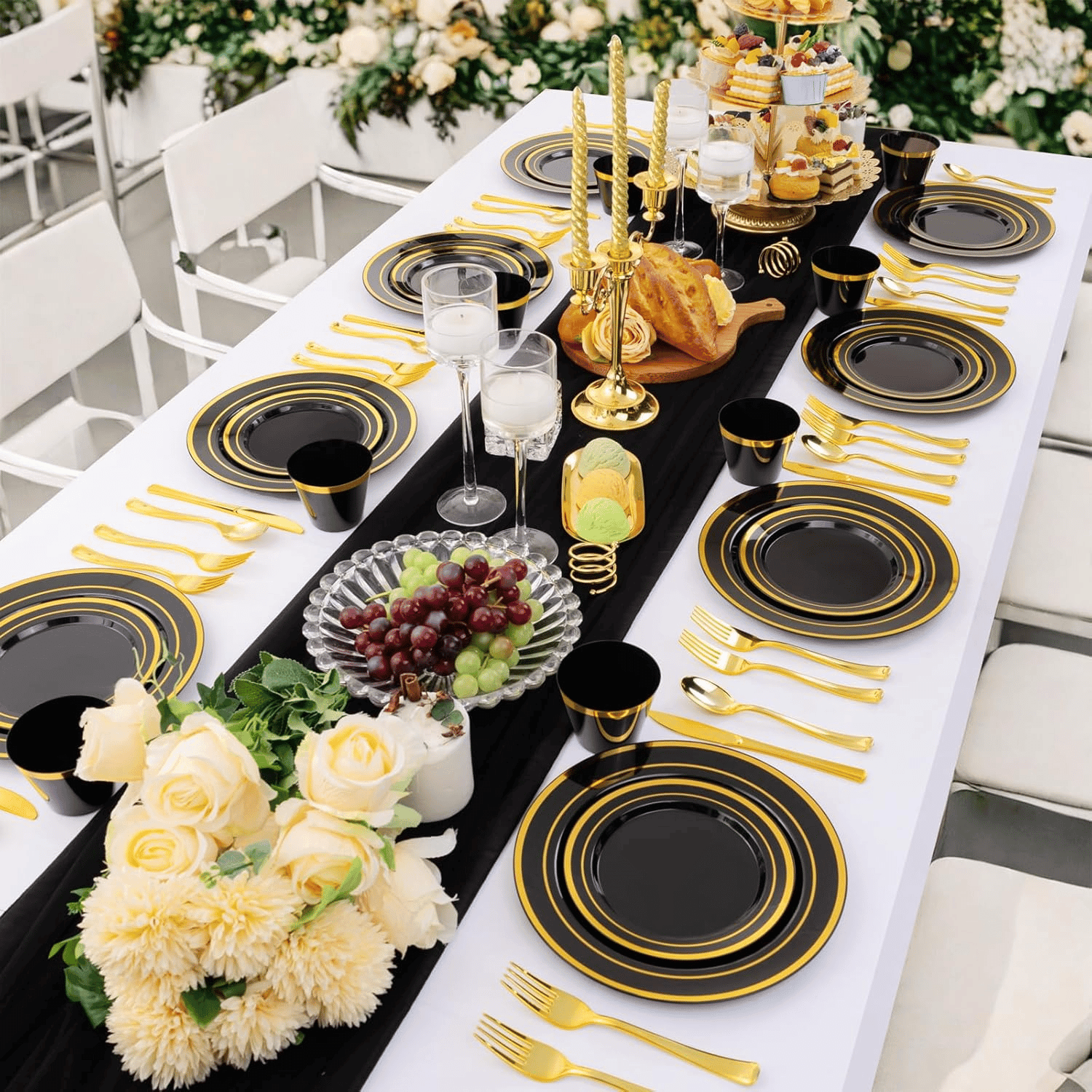 Black Disposable Dinnerware Set — view 4