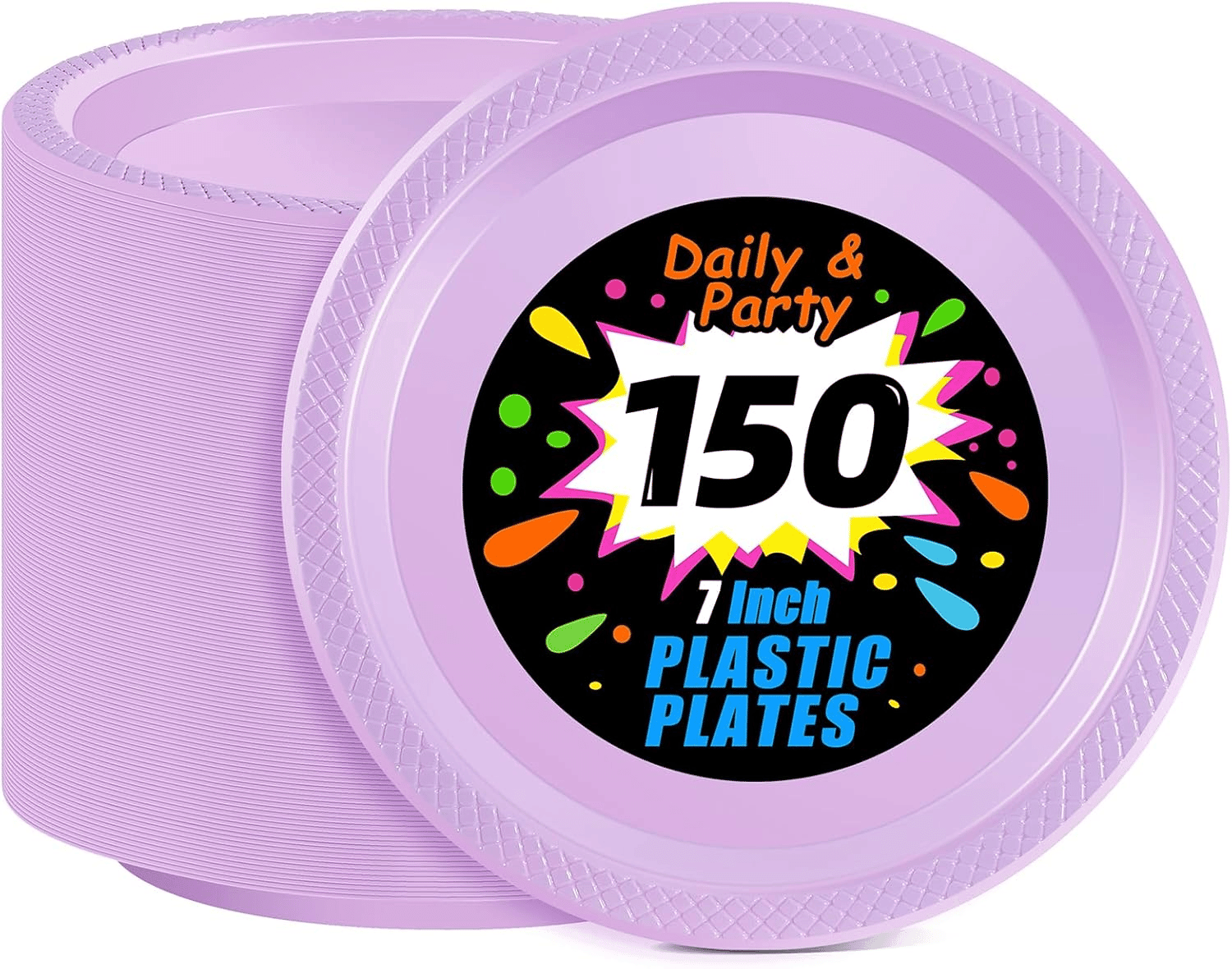 Lavender 7inch Disposable Dinner Plates for Party (150 Pieces) — view 1