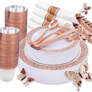 Rose Gold Dinnerware Sets (350 Pieces) — view 1