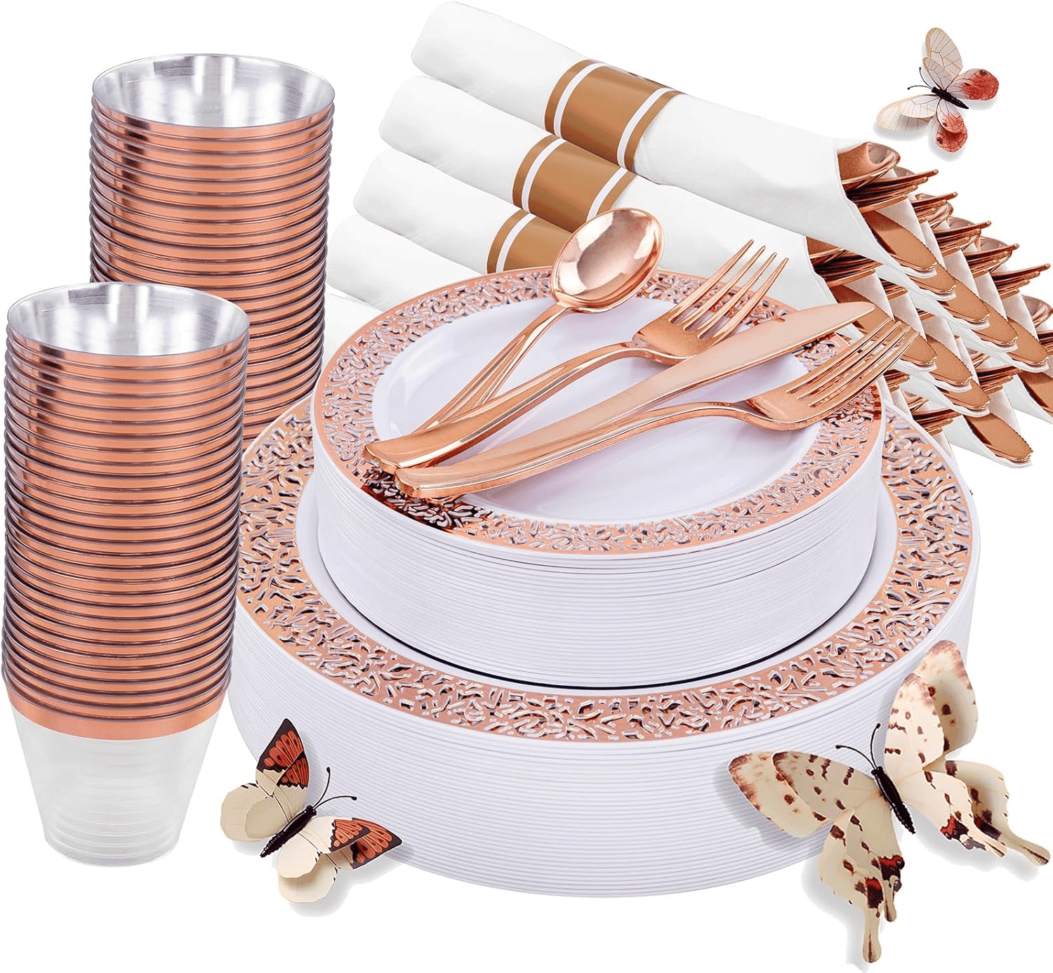Rose Gold Dinnerware Sets (350 Pieces) — view 1