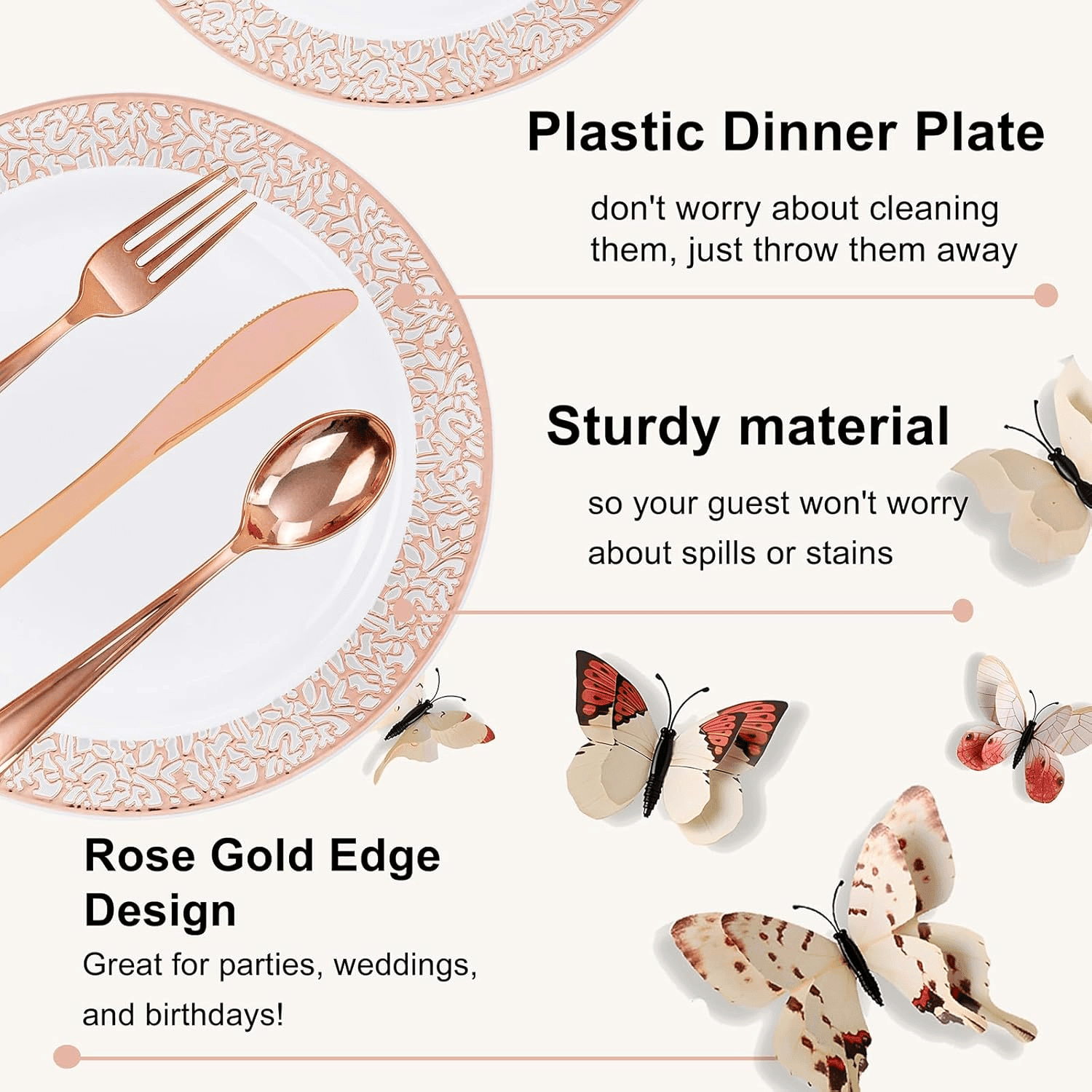 Rose Gold Dinnerware Sets (350 Pieces) — view 3