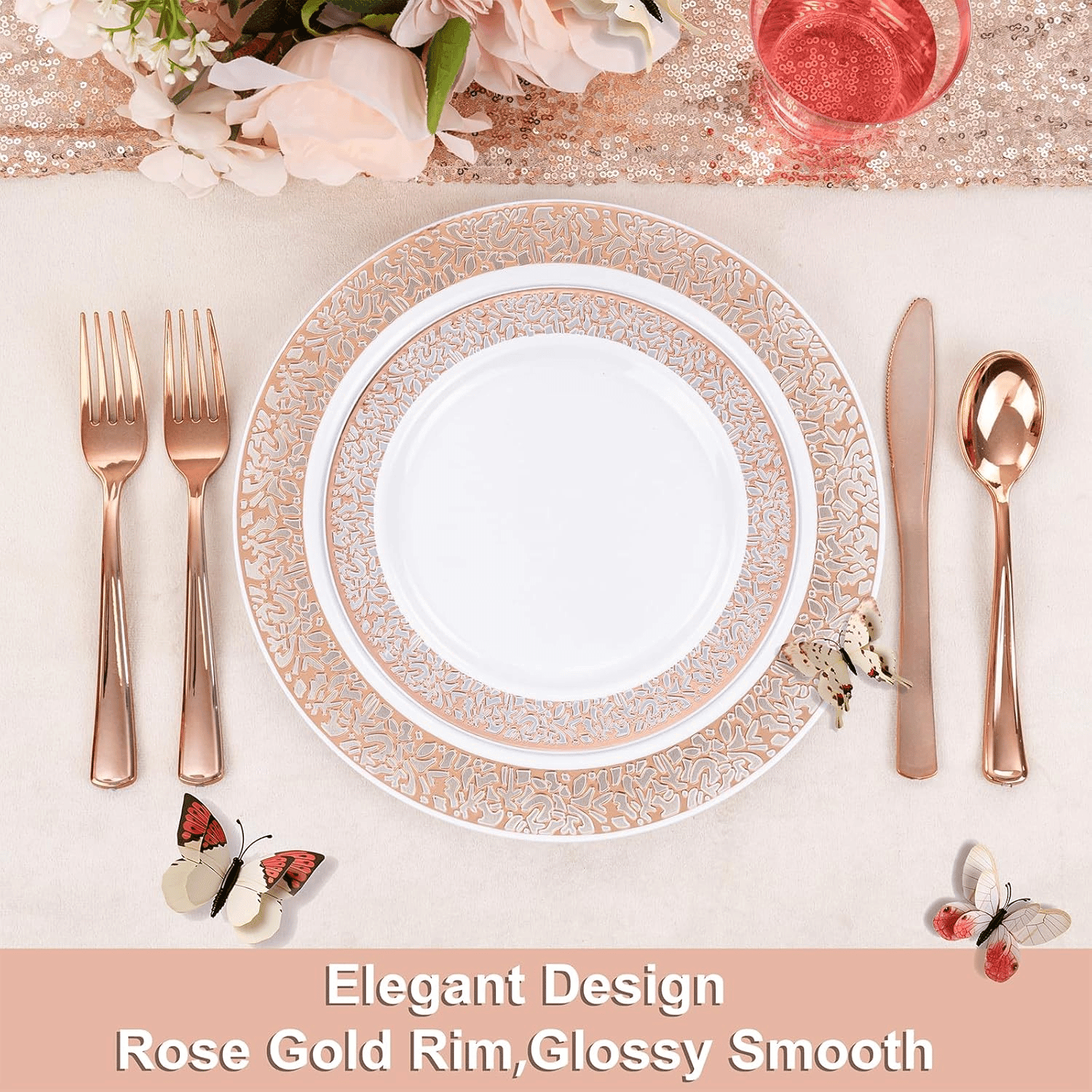 Rose Gold Dinnerware Sets (350 Pieces) — view 4