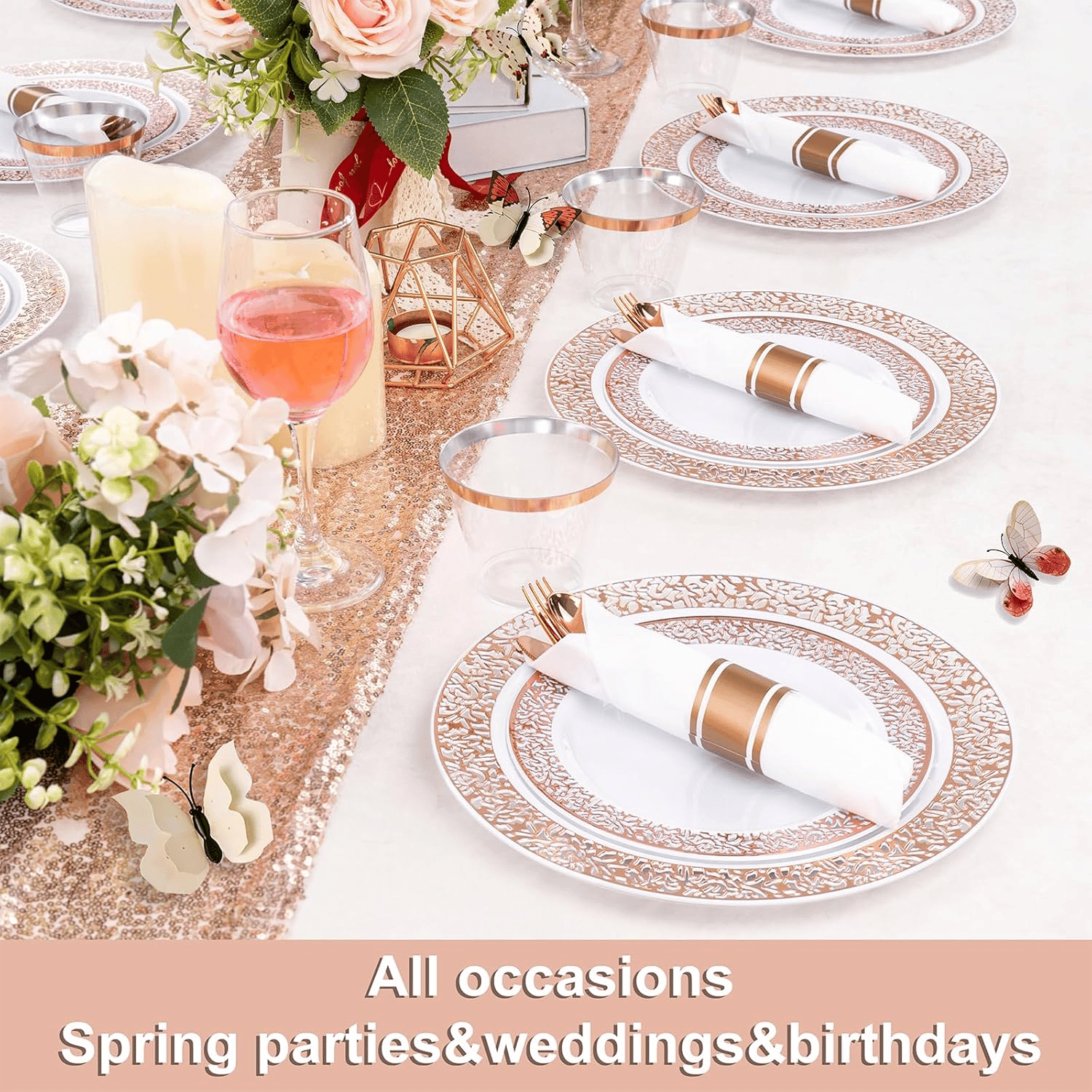 Rose Gold Dinnerware Sets (350 Pieces) — view 5