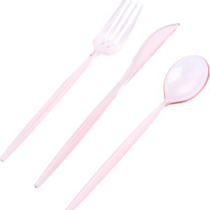 Luxury Plastic Silverware Set (180 Pieces) – Pink, Cutlery Set