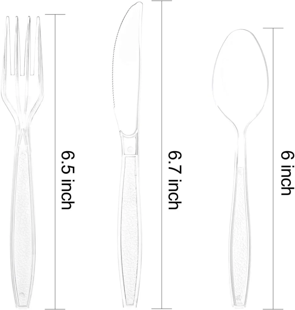 Glitter Plastic Silverware Set (360 Pieces) – Clear