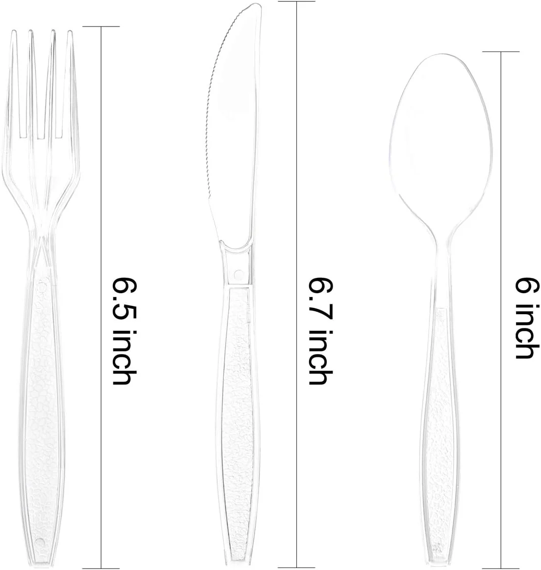 Glitter Plastic Silverware Set (360 Pieces) – Clear