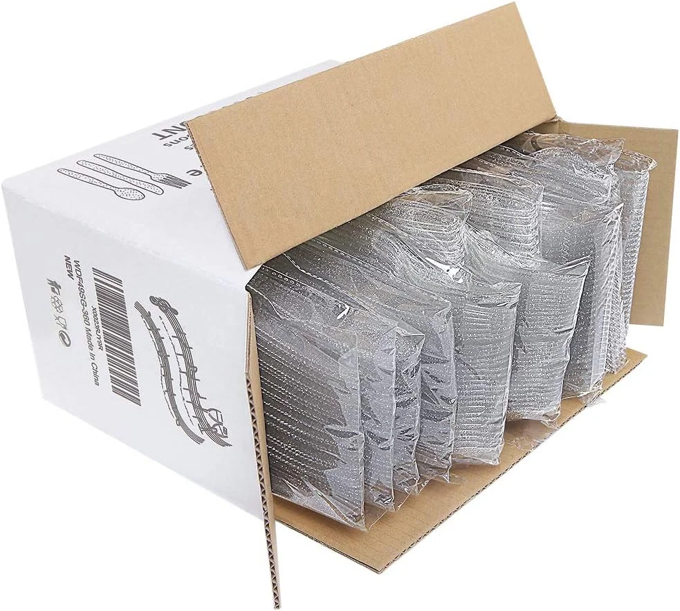 Glitter Plastic Silverware Set (360 Pieces) – Silver Glitter