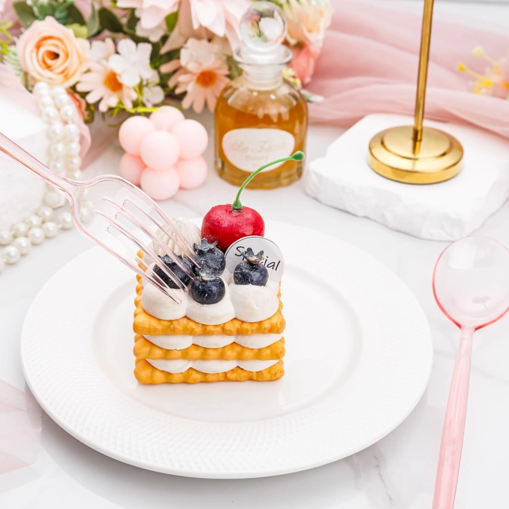 Luxury Plastic Silverware Set (180 Pieces) – Pink, Cutlery Set