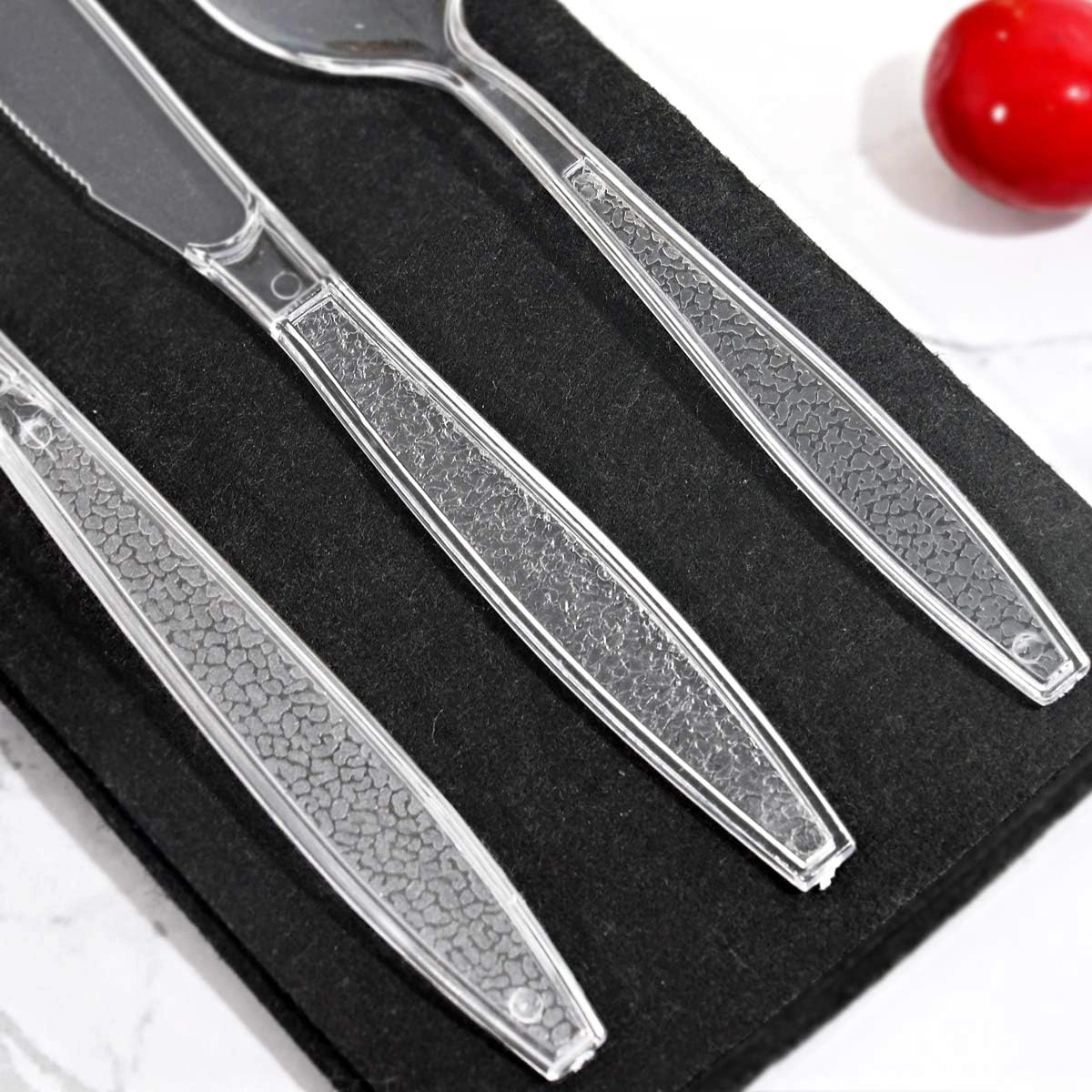 Glitter Plastic Silverware Set (360 Pieces) – Clear