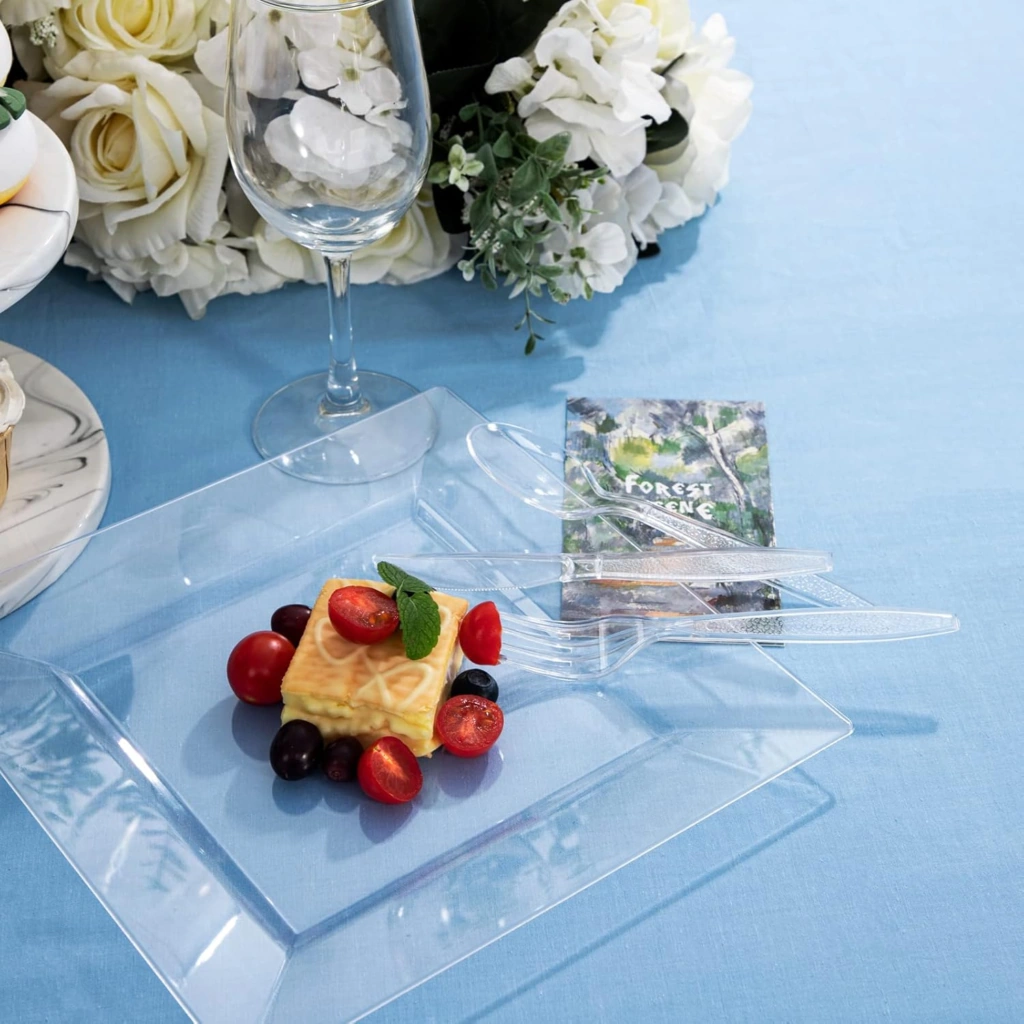 Glitter Plastic Silverware Set (360 Pieces) – Clear