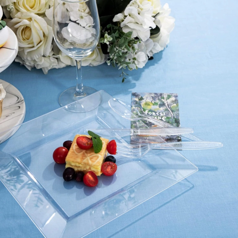 Glitter Plastic Silverware Set (360 Pieces) – Clear