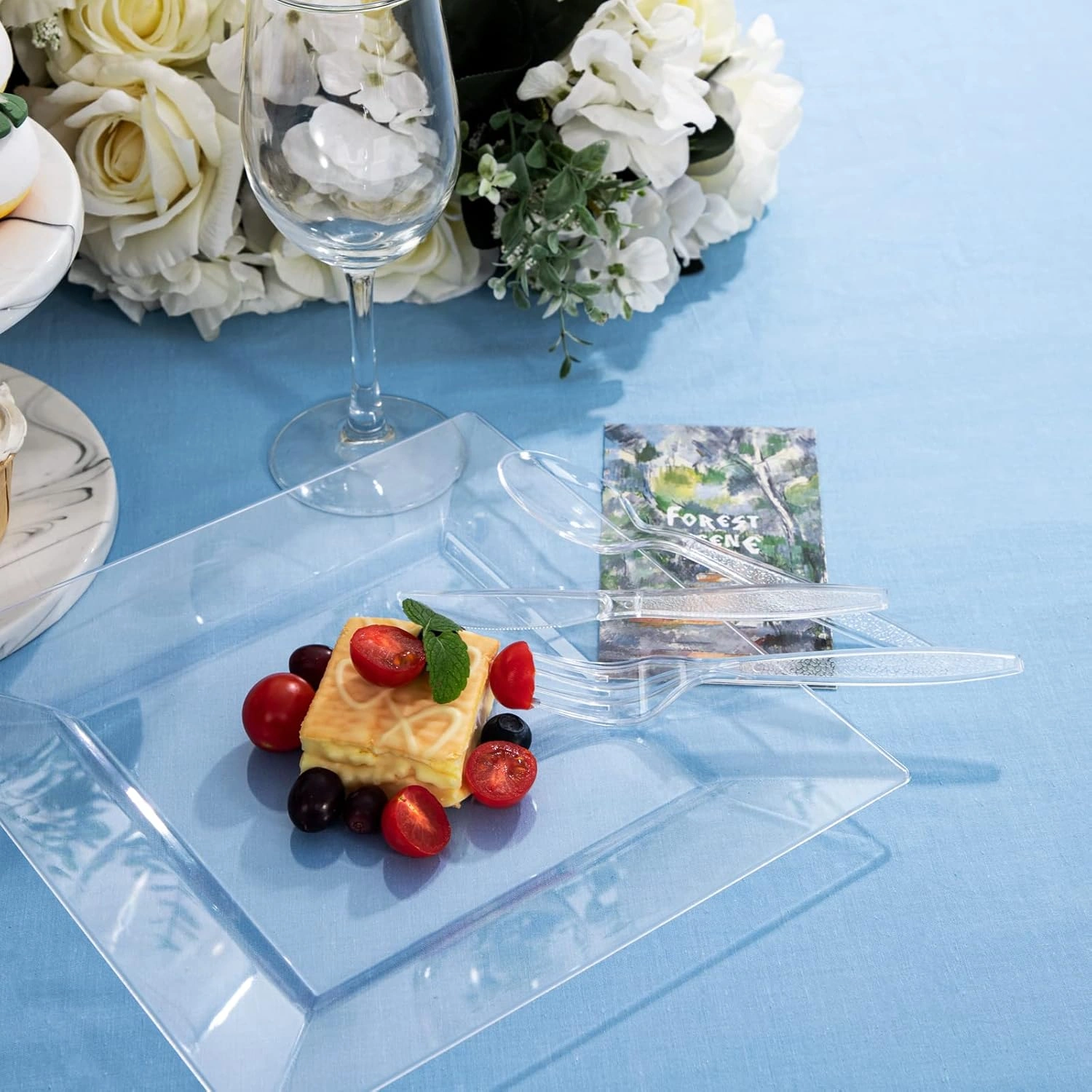 Glitter Plastic Silverware Set (360 Pieces) – Clear