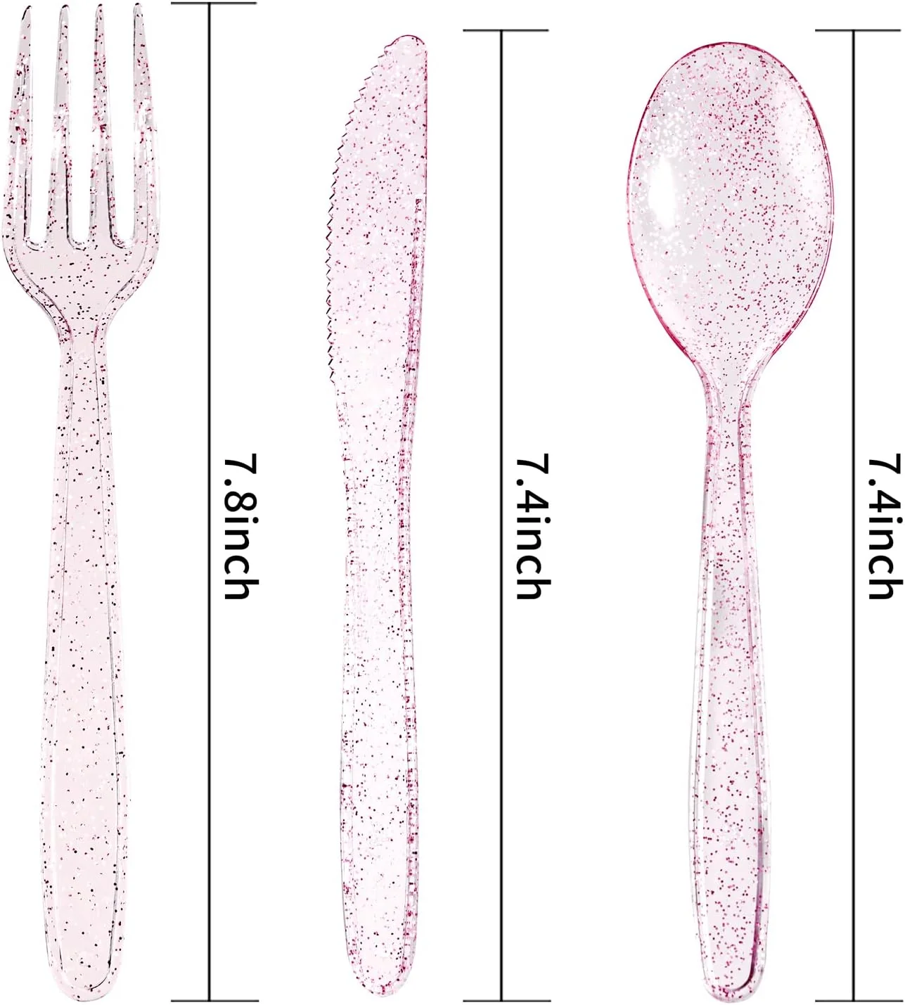Glitter Plastic Silverware Set (360 Pieces) – Pink Glitter
