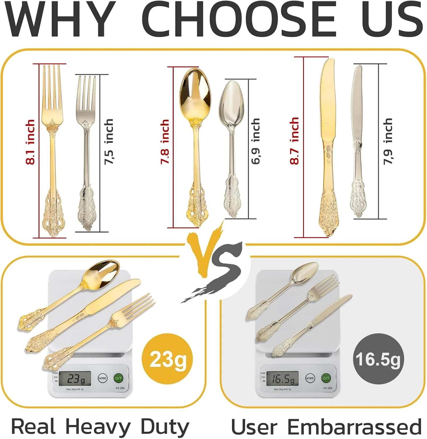 Heavy Duty Plastic Silverware Set