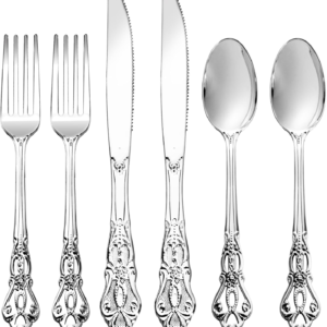 Silver Vintage Plastic Silverware Set — detail 1