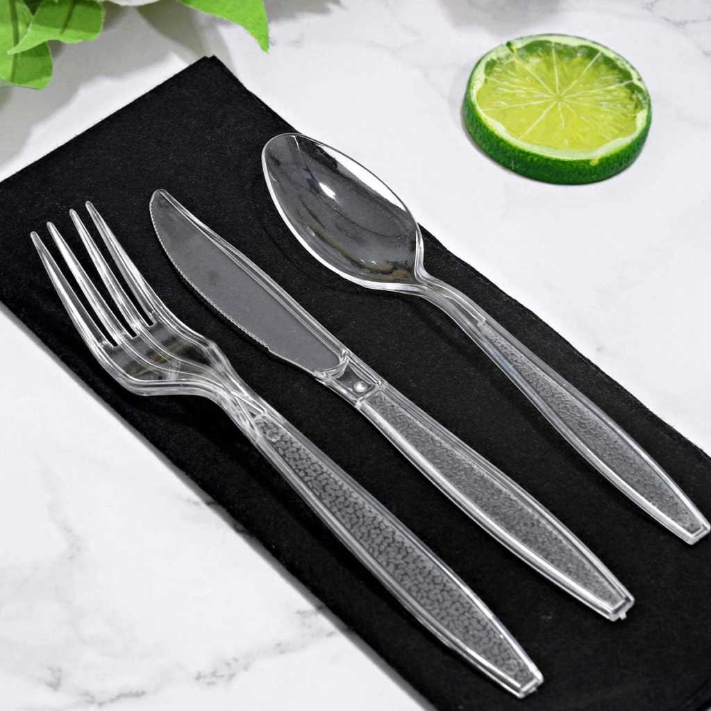 Glitter Plastic Silverware Set (360 Pieces) – Clear