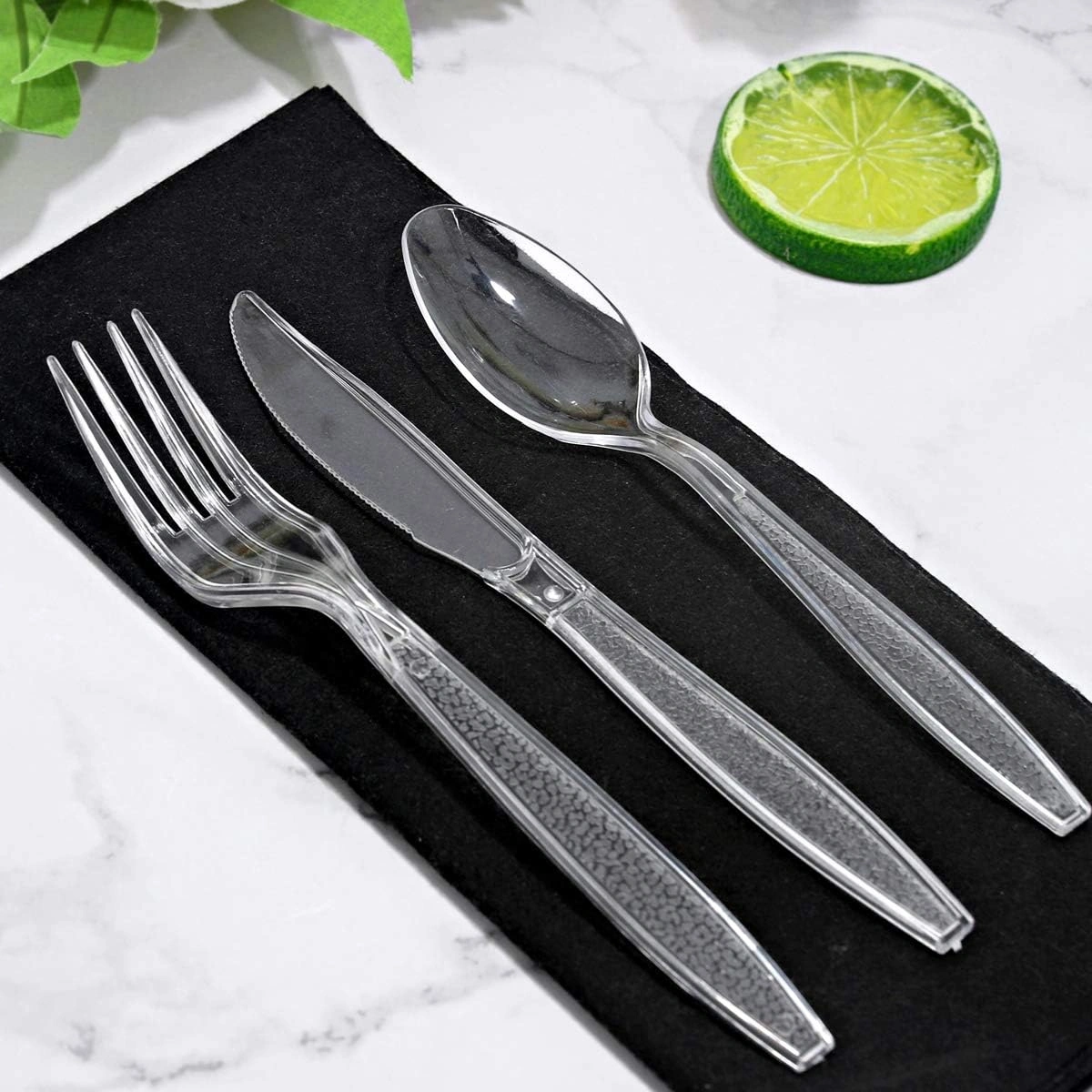 Glitter Plastic Silverware Set (360 Pieces) – Clear
