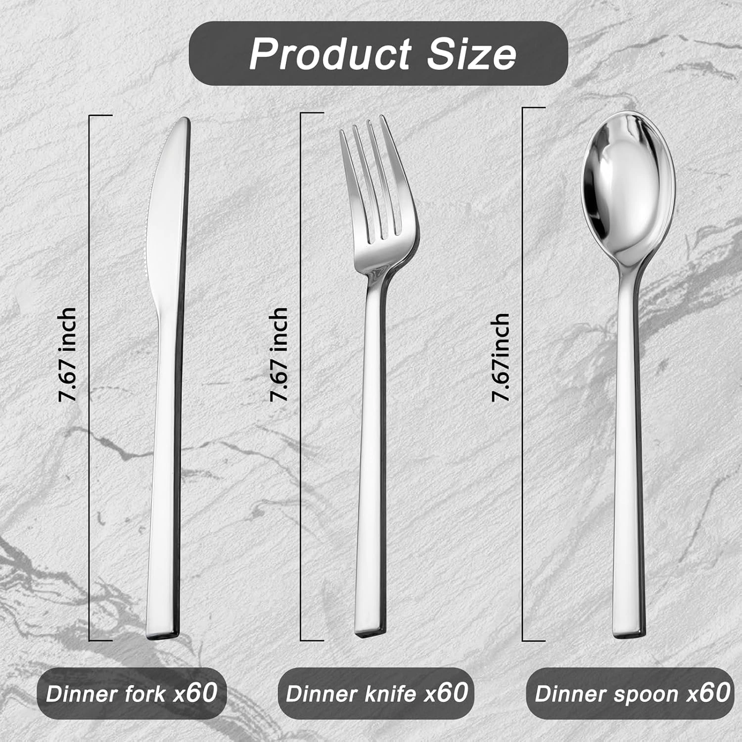 Luxury Plastic Silverware Set (180 Pieces) – Silver, Silver Wedding