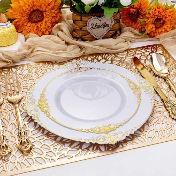 Gold Vintage Plastic Silverware Set — detail 6