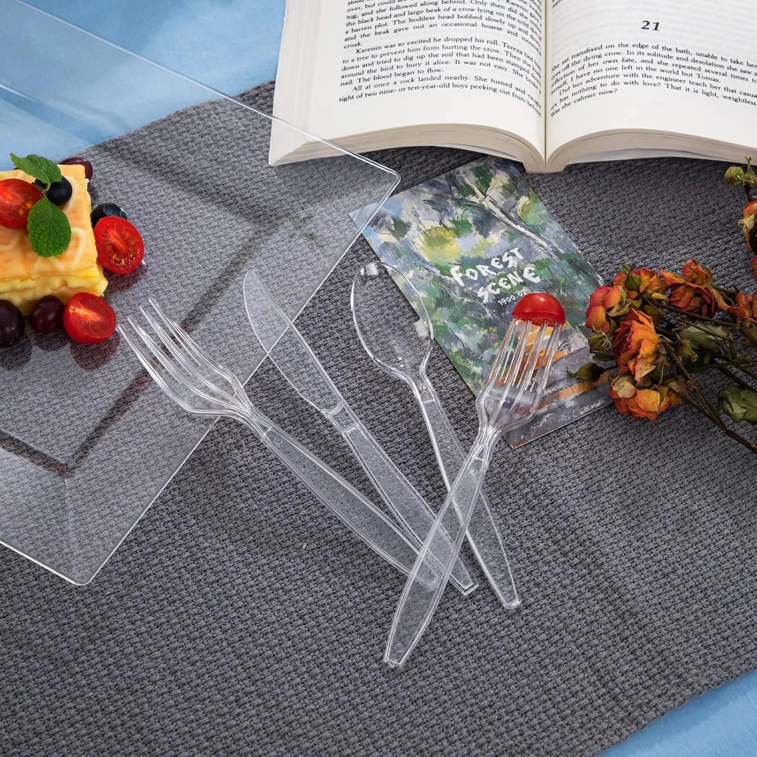 Glitter Plastic Silverware Set (360 Pieces) – Clear