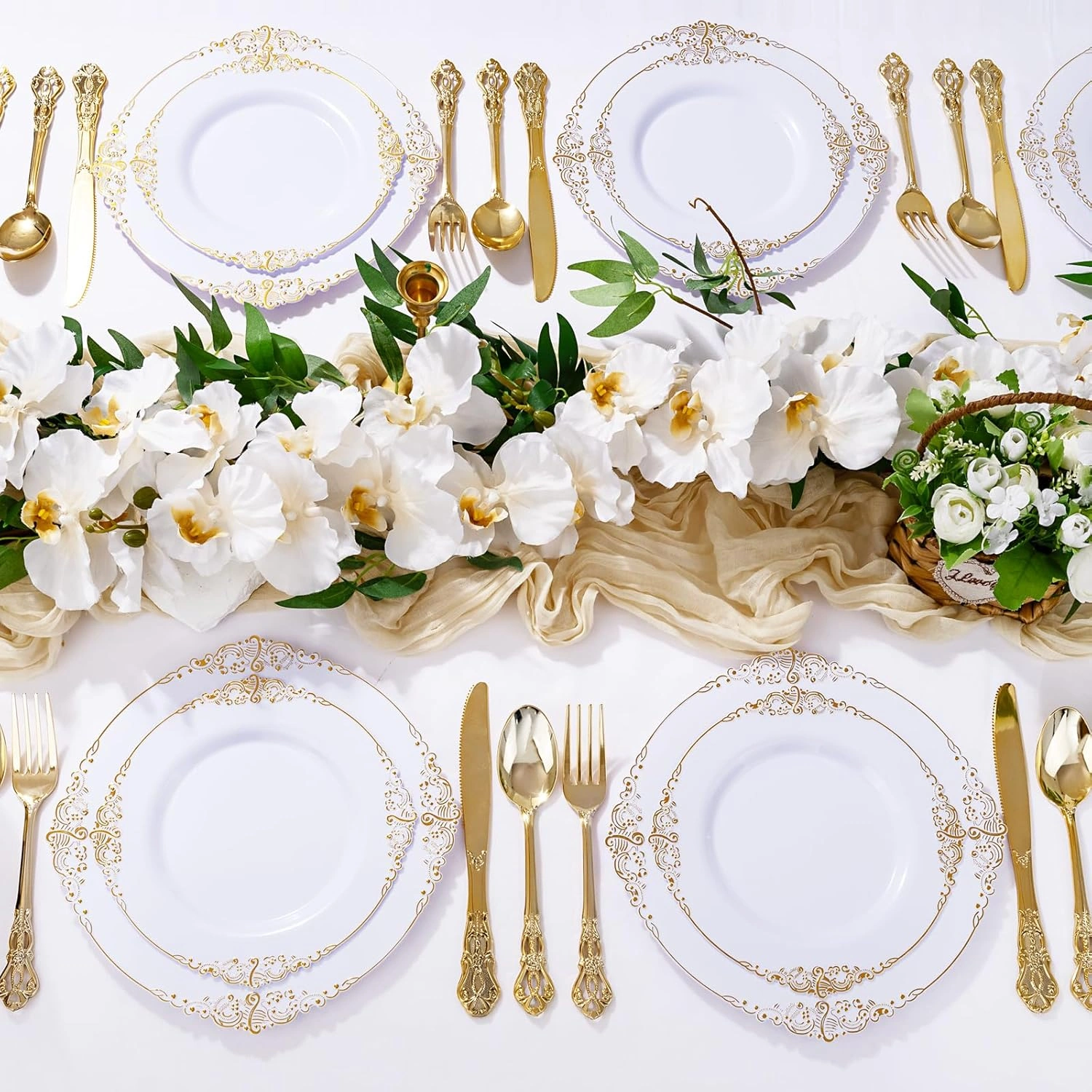 Gold Vintage Plastic Silverware Set — detail 5