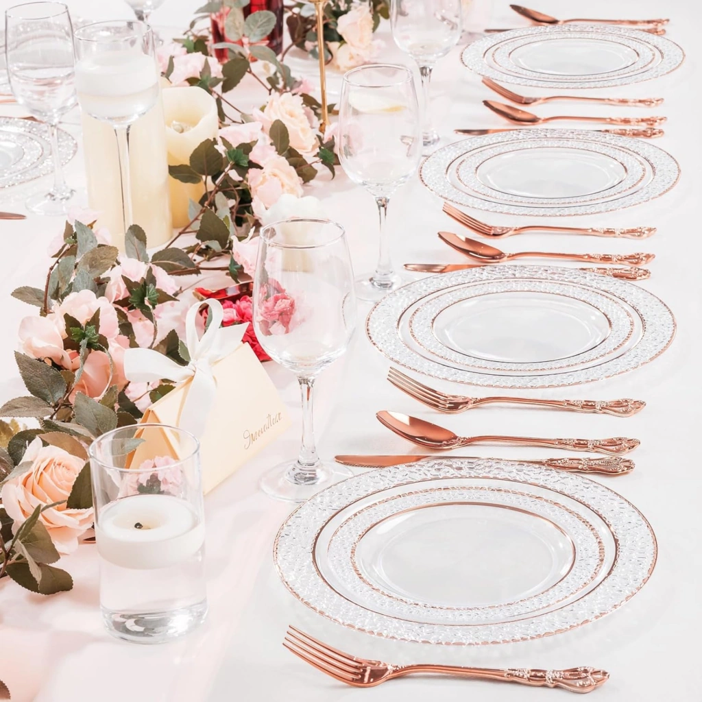 Rose Gold Vintage Plastic Silverware Set — detail 2