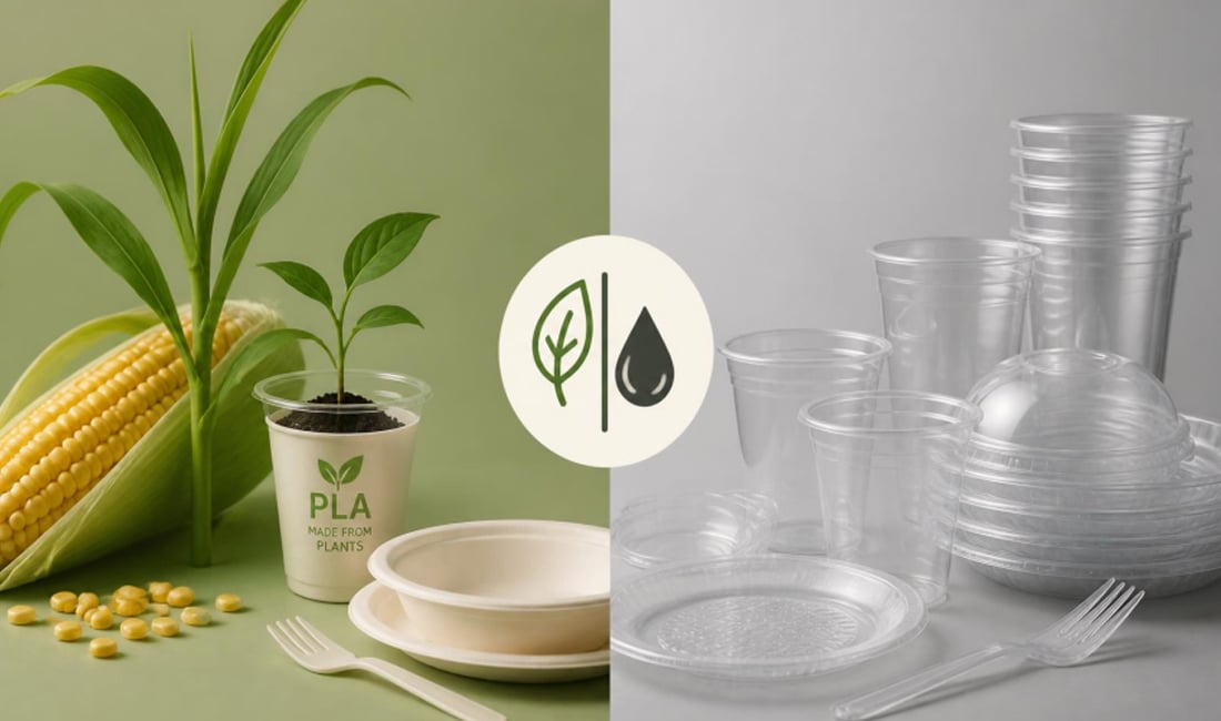 PLA vs Plastic Tableware in 2026: Which Is Really More Sustainable? — featured image