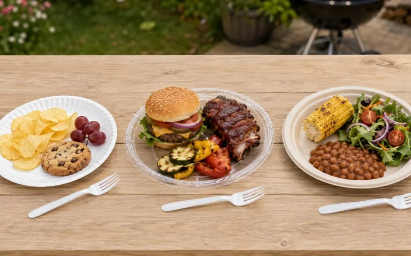 Compare Paper, Plastic, and Bagasse Disposable Tableware — illustration 1