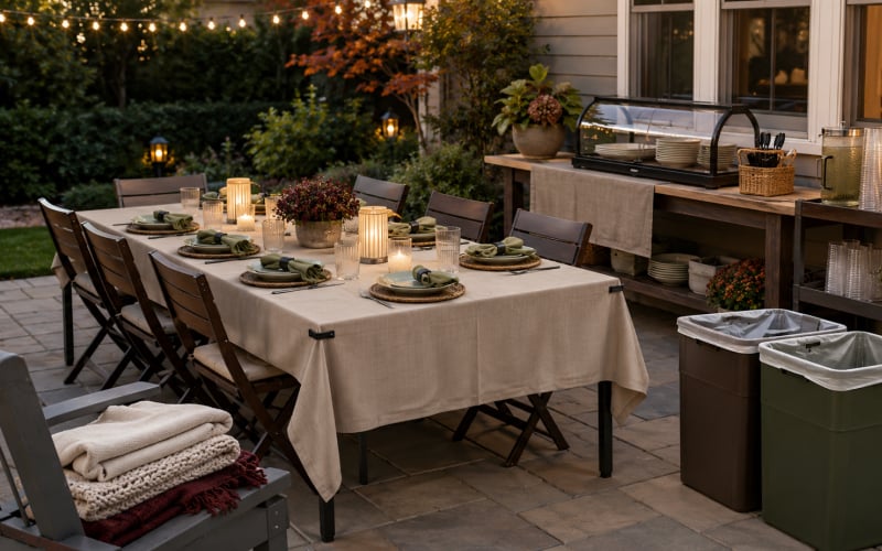 How to Arrange Disposable Tableware on a Fall Party Table — illustration 2