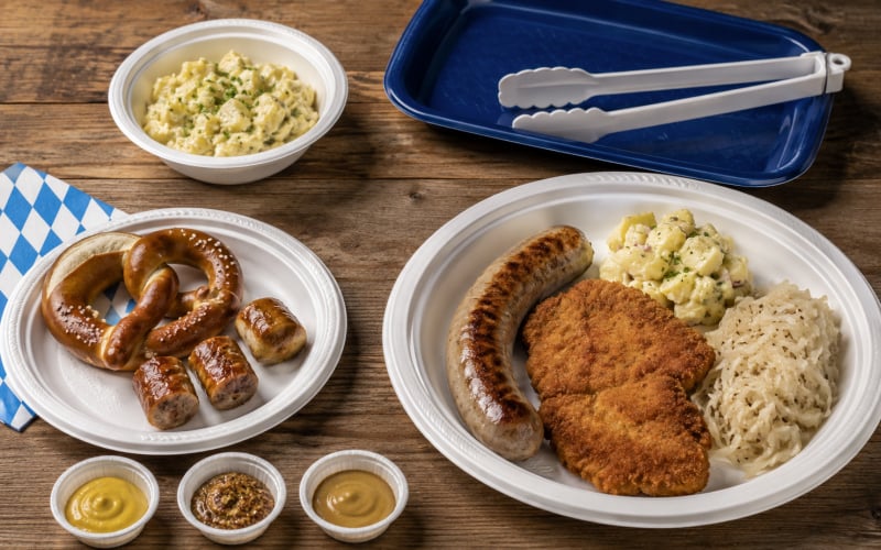 Disposable Party Plates and Bowls for Bavarian Food — illustration 2