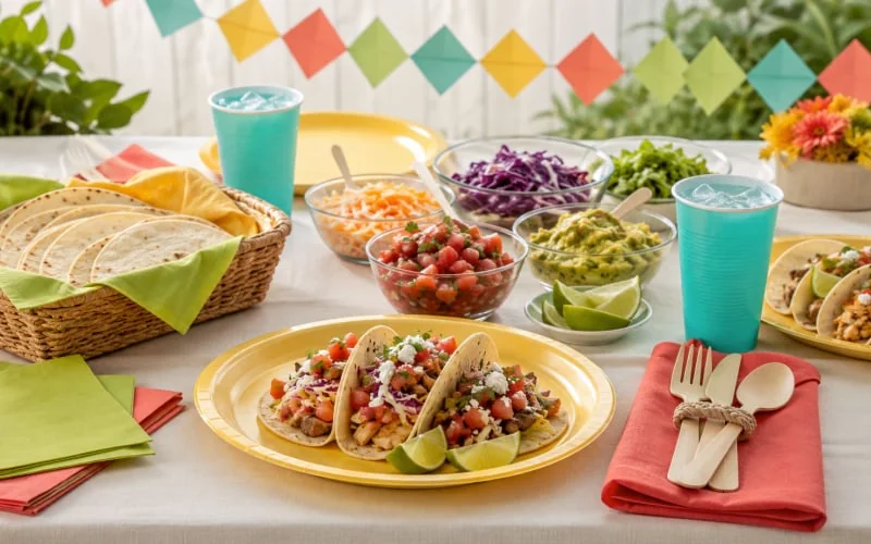 Sturdy Disposable Plates for Loaded Tacos and Sides — illustration 1