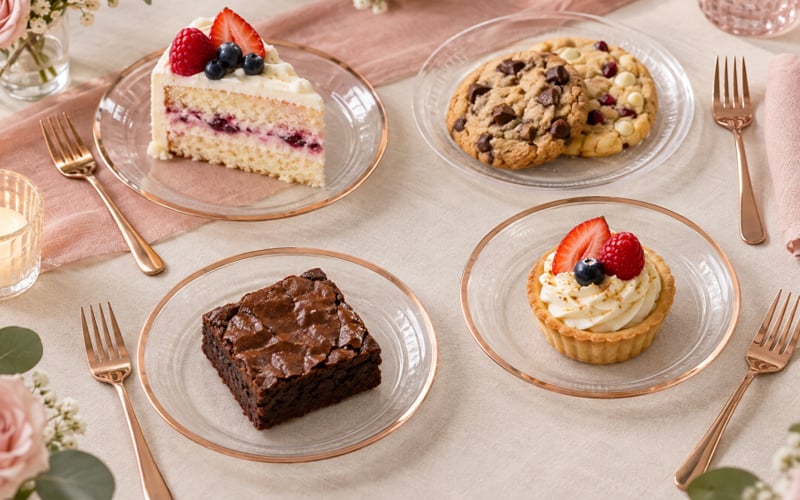 Disposable Dessert Plates for Cakes, Cookies, and Pastries — illustration 2